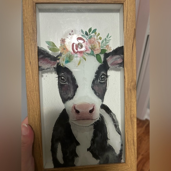 Hometrends rustic cow hanging wall art - Picture 2 of 5